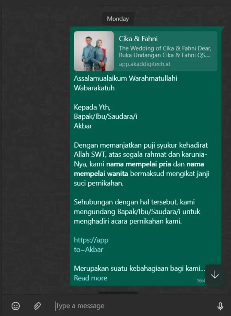 kirim undangan pernikahan